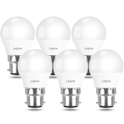 Image of Lepro Bayonet Light Bulbs, 40W Equivalent, Warm White 2700K, 4.9W 470lm B22 LED Bulb, G45 Golf Ball Energy Saving Lightbulbs, 180° Wide Beam, Non-dimmable, Pack of 6
