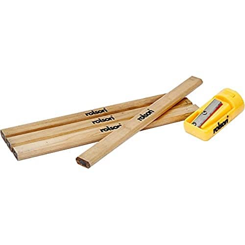 Image of Rolson 56600 4 pc Carpenters Pencil & Sharpener