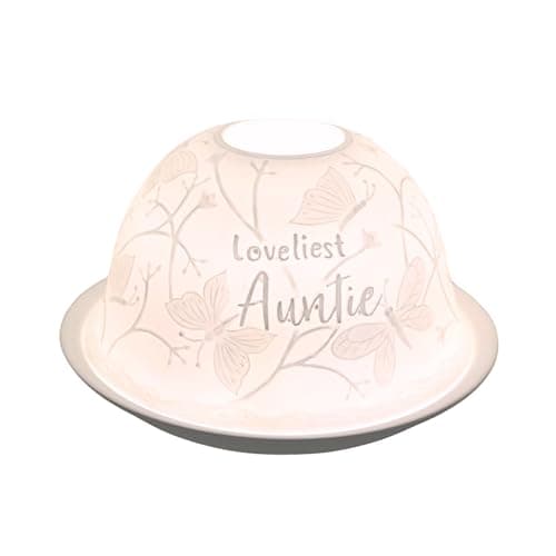 Image of Nordic Lights Tealight Candle Holder for Auntie, Set of Shade & Plate, Living Room, or Dining Room Table Decorations, Home Decor Accessories - Porcelain - One Size