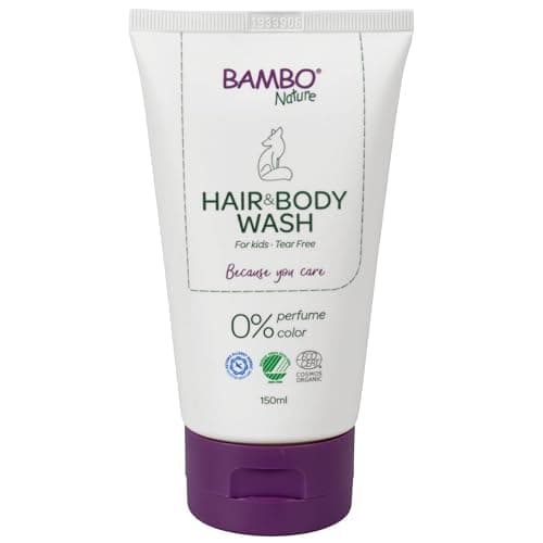 Image of Bambo Nature Kids Shampoo and Body Wash, 150ml,Bath Wash For Sensitive Skin, Tear-Free Shampoo, Organic and Vegan For Clean and Happy Baby, Sustainable Products
