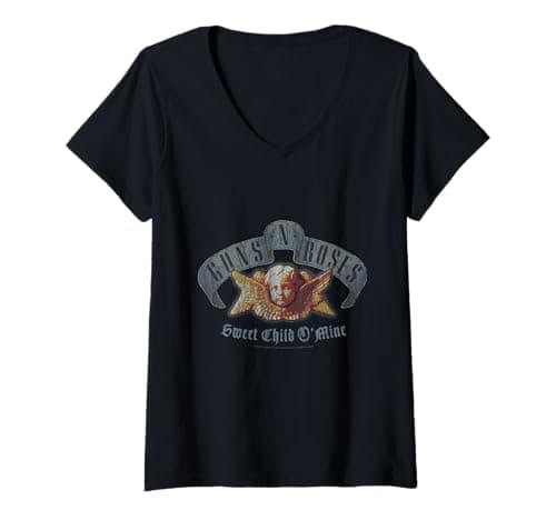 Image of Womens Guns N' Roses Official Sweet Child O' Mine V-Neck T-Shirt