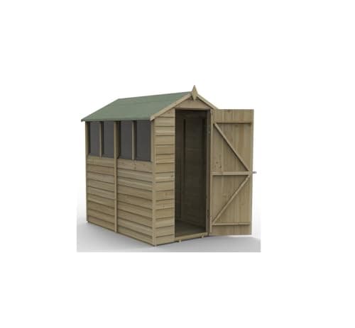 Image of Forest Garden 4LIFE Apex Shed 4x6 | Single Door | 4 Windows|25 Year Anti-Rot Guarantee