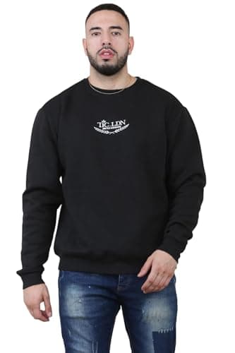 Image of Mens Assorted Sweatshirts TRCLDN Logo Casual Crew Neck Pullover Black Blue Red