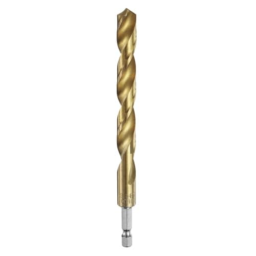 Image of sourcing map 1/4" Hex Shank Twist Drill Bits 11mm Titanium Coated High Speed Steel Quick Change Hex Drilling Bit Jobber Drill Bits for Wood Plastic Metal, Gold