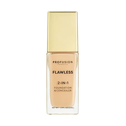 Image of Profusion Cosmetics 2-In-1 Foundation and Concealer for Light Skin Tone, Flawless Full Coverage and Matte Finish with Convenient Solution for Achieving Polished Look - Fair Beige