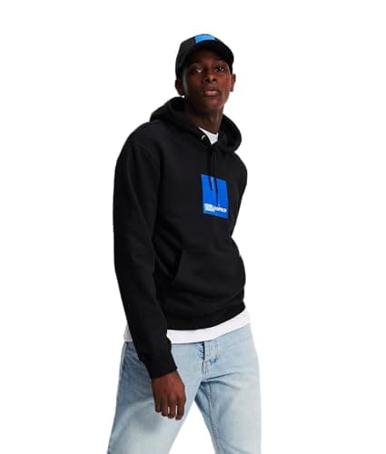 Image of KARL LAGERFELD JEANS, Men's, Box Logo Hoodie, Regular Fit, Black, S