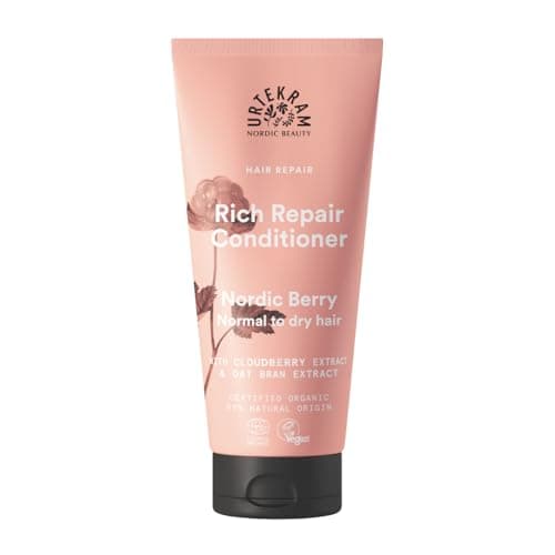 Image of Urtekram Nordic Berry Conditioner - Moisturising & Repairing Formula With Aloe Vera, Chia & Cloudberry - Nourishing Care For Normal to Dry Hair - Restores Softness & Shine - Vegan & Natural - 180 ml