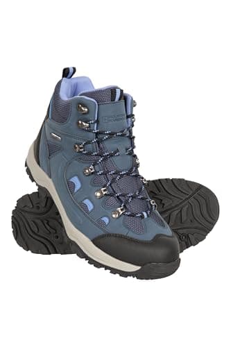 Image of Mountain Warehouse Adventurer Womens Boots - Waterproof Rain Boots, Synthetic & Textile Walking Shoes - For Spring Summer, Hiking & Trekking Navy Adult Shoe Size 5.5