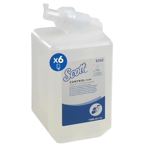 Image of Scott Control Foam Hand Cleanser, Unscented, Clear, for Frequent Use – Gentle Foaming Soap for High Hygiene Standards, 6 x 1L Refills (6 Litres Total), Model-Nr. 6342