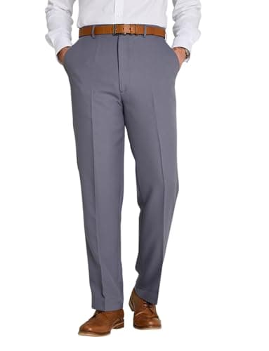 Image of Chums Men's Formal Elasticated Trousers Comfort Fit Pants Smart Trousers for Men Grey 36W / 29L