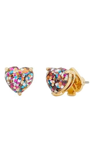 Image of Kate Spade New York Glitter Heart Studs, Multi Glitter