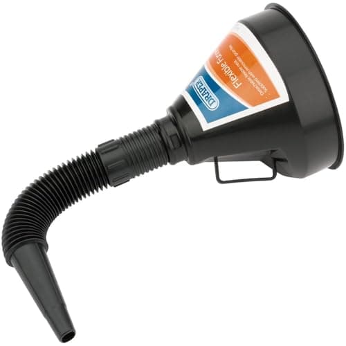 Image of Draper 140mm PVC Flexible Funnel | Gauze Filter | Handle for Efficient Refilling | Multifunctional Funnels | 56141, Black
