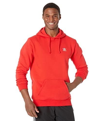 Image of adidas Originals Men's Adicolor Essentials Trefoil Hoodie, Vivid Red, X-Small
