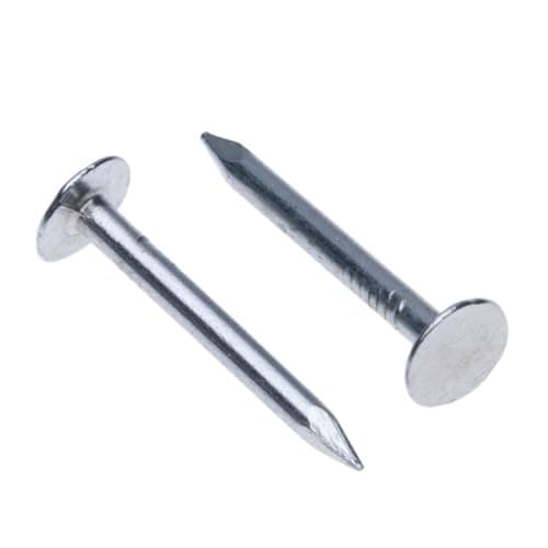 Image of Clout Nails 25mm (Pack of 100) Extra Large Head Galvanized Shed Roofing Felt Tacks for DIY and Crafts Home Decor Woodwork Furniture and Construction Outdoor Wood Fence Roof Tiles (25mm x 2.5mm)