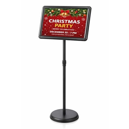 Image of GREENSAPPIRE A4 Sign Poster Stand Height Adjustable 75.8-137cm Interchangeable Base - Floor Standing Sign Holder Menu Display Display Stand Sign Holder Advertising Sign Holder for Restaurants, Events,