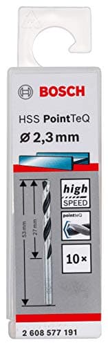 Image of Bosch Professional 10-piece PointTeQ HSS Twist Drill Bit (for Metal, 2.3 x 27 x 53 mm, Drill Driver Accessories)