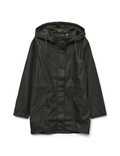 Image of Vero Moda Women's Vmmalou Aw22 Coated Jacket Noos, Black, M