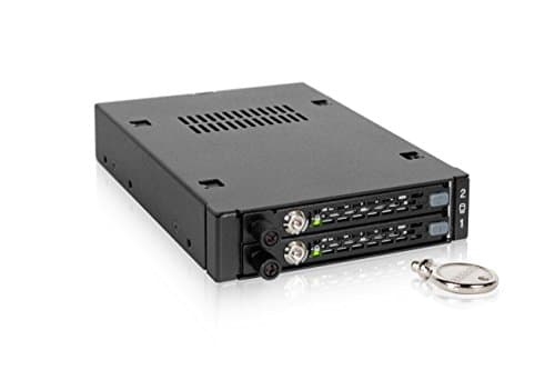 Image of Icy Dock Industrial Full Metal 2 x 2.5-Inch SATA/SAS HDD and SSD Mobile Rack for 3.5-Inch Front Device Bay
