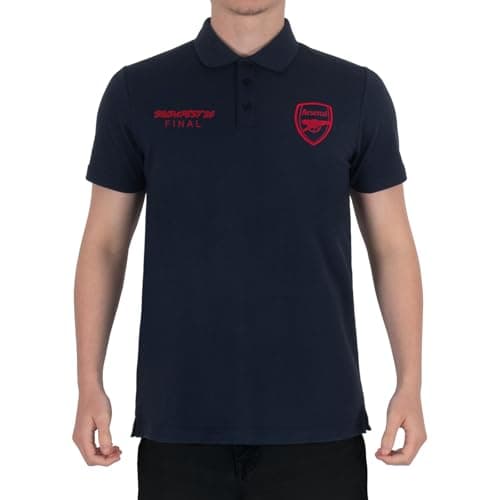 Image of Arsenal FC Mens Polo Shirt Budapest 2026 Official Football Gift Navy Blue Medium