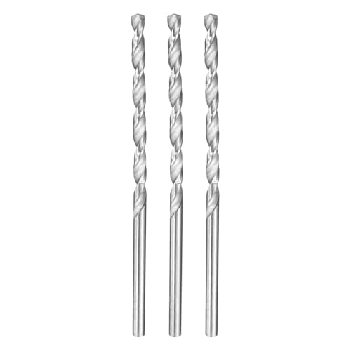 Image of sourcing map 3pcs Twist Drill Bit 5mm Dia 130mm (5.12") Extra Long High-Speed Steel Spiral Jobber Drill Bits Fully Ground Drilling Tools for Wood Plastic Aluminum Thin Metal Sheet