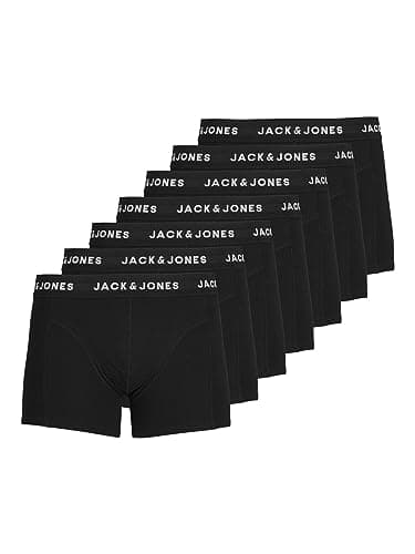Image of Jack & Jones Men's Jachuey Trunks 7 Pack Boxer Shorts, Schwarz (Black), M UK