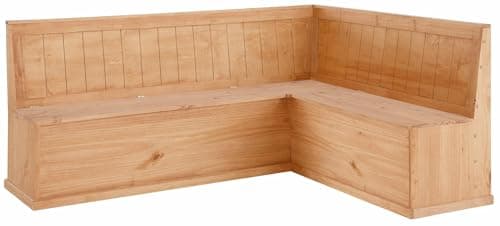 Image of Sara Corner Bench L in stained wax, 202 x 162 x 90cm (W x D x H)