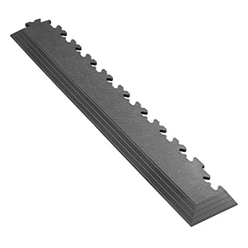 Image of Ecotile Garage Flooring Corner Ramp - PVC Interlocking Floor Tile Corner Ramp, Gym Matting (Graphite)