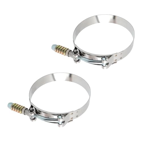 Image of 2PCS T Bolt Hose Clamp Adjustable 3.74"-4"(95-103mm),Hose Clamps Stainless Steel with Reinforcement Spring,Heavy Duty Hose Clamps Widely Used for Turbochargers,Hoses,Pipes (3.74"-4"(95-103mm))