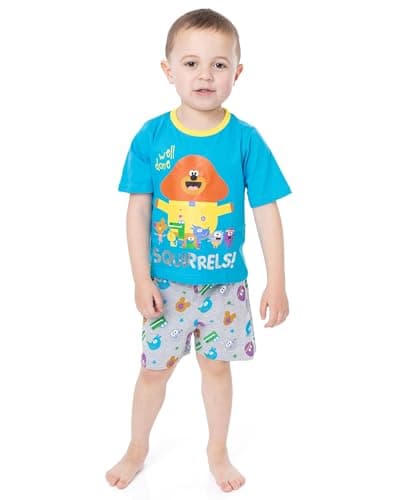 Image of Hey Duggee Cbeebies Pyjamas For Boys | Blue Grey Characters PJs With Long Or Short Bottoms | Childrens T-Shirt & Trousers Merchandise 2-3 Years