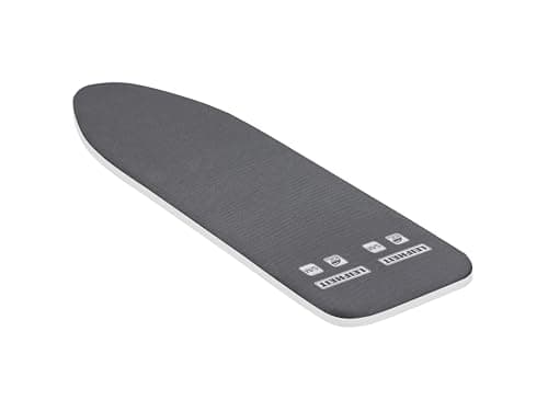 Image of Leifheit Thermo Reflect Ironing Board Cover S/M, 3mm Padded Ironing Board Covers, Iron Board Covers with Easy Fit Fastening Airboard Cover for Faster Ironing, Black, 125 x 40 cm