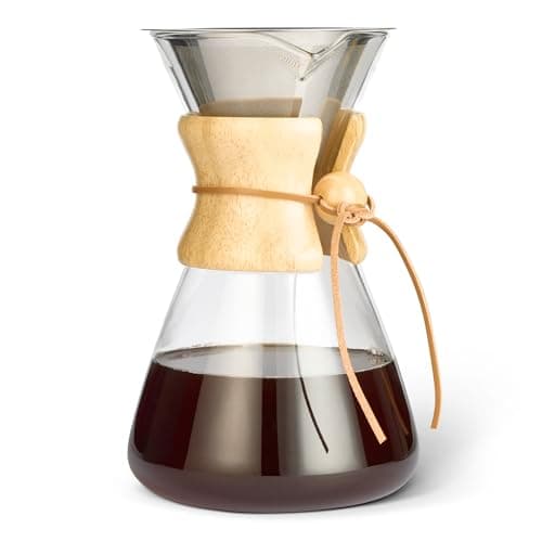 Image of Amazon Basics Pour Over Coffee Maker, 1L, Borosilicate Glass, BPA-Free, Reusable Stainless Steel Filter