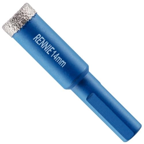 Image of 14mm Diamond Hole Saw Drill Bit with Tri Shank for Porcelain Tiles Ceramic Slate Stone Granite Marble Glass. Diamond Core Holesaw/Hole Cutter