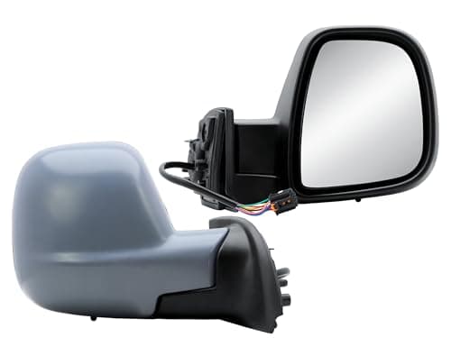 Image of Driver Right Side O/S Door Wing Mirror Electric and Heated with Primer Back Cover Power Folding for Citroen Berlingo Peugeot Partner Vauxhall Combo Fiat Doblo Toyota Proace City 2016-2025
