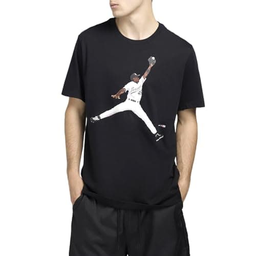 Image of Nike Mens 90J FLT MVP Short-Sleeve Crew TEES and T-Shirts, Black/White/(White), L