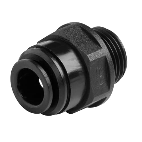 Image of Metric John Guest, Speedfit Straight Adaptor 12mm Tube OD x 3/8" BSP Thread