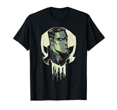 Image of Marvel The Punisher Skull Frank Castle Comic Art T-Shirt