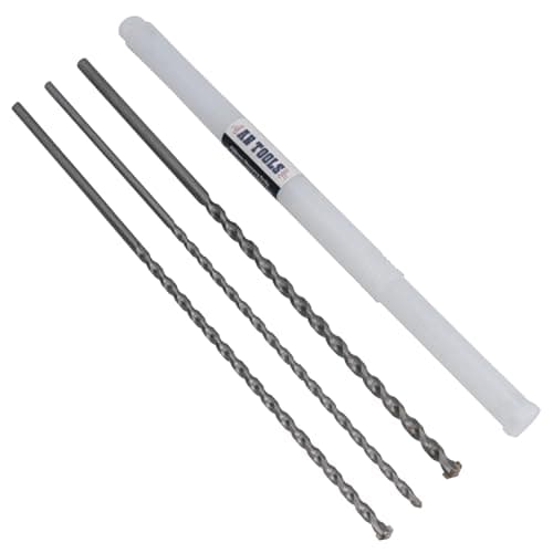 Image of AB Tools 3pc Long Masonry Drills for Bricks Blocks Concrete Carbide Tips 400mm 8-12mm