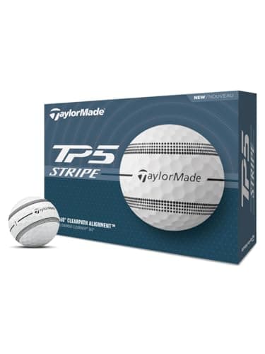 Image of TaylorMade Golf Ball TP5 Stripe, 12 Ball Pack, White