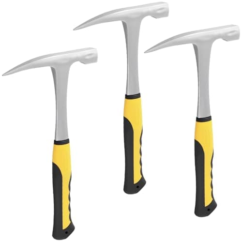 Image of MUKSUET 3 Pack Rock Pick Hammer, 28oz Geological Rock Hammer for Masonry, Mining & Fossil Prospecting