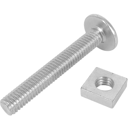 Image of Merriway BH02160 (12 Pcs) Cross Slotted Truss Head Roofing Bolts with Nuts, Bright Zinc Plated M6 x 40mm - Pack of 12 Pieces
