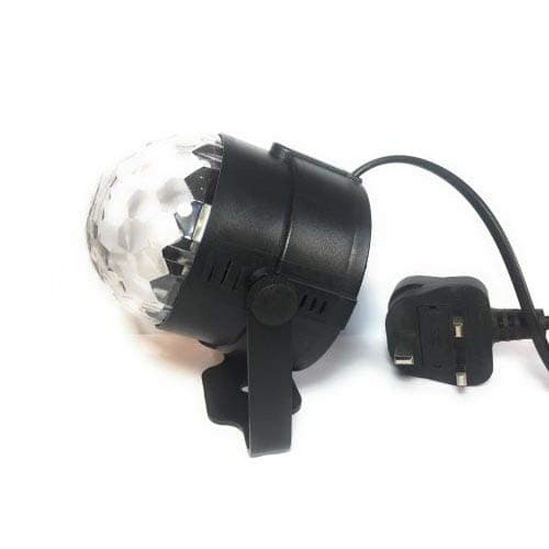Image of MSC LED Rotating Disco Ball Mini Plug in Stage Light - Rotating RGB Party Light Crystal Ball Sound Activated Bulb 1 Pack