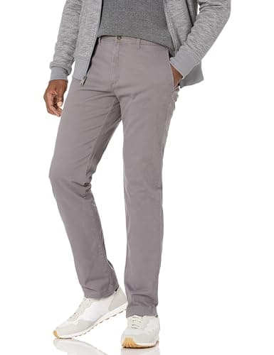 Image of Amazon Essentials Men's Slim-Fit Casual Stretch Chino Trousers, Dark Grey, 34W / 30L