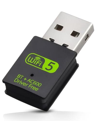 Image of AC600 USB WiFi Dongle, 5GHz/2.4GHz Wireless Dual Band Adapter for PC Desktop Laptop, 600Mbps High-Speed WIFI Receiver, Bluetooth 4.2 Internet Dongle, Supports WindowsXP/7/8/8.1/10/11, Mac