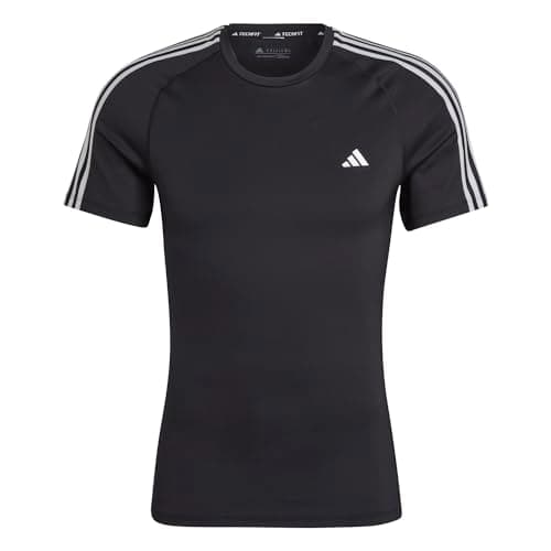 Image of adidas Men's Techfit 3-Stripes Training Tee, Black, M
