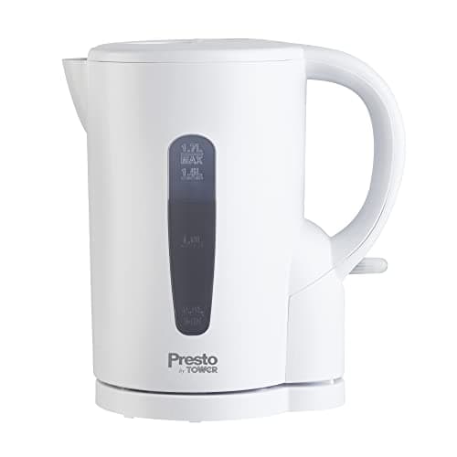 Image of Tower PT10053WHT Presto 1.7L Electric Kettle, Removable Limescale Filter, Boil Dry Protection, 2200W, White