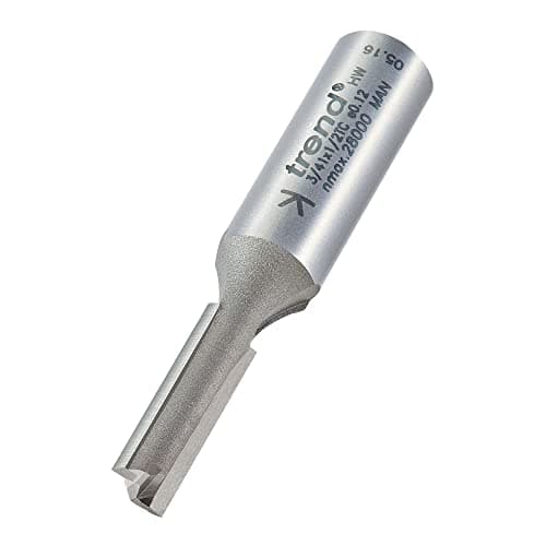 Image of Trend Professional Straight Two Flute Router Cutter, 1/2 Inch Shank, 8mm Cut Diameter, 25mm Cut Length, Tungsten Carbide Tipped, 3/41X1/2TC