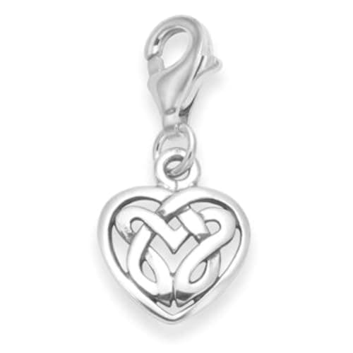 Image of Heather Needham Sterling Silver Celtic Heart Charm - SIZE: 10mm - clip on charm fits Thomas Sabo. 8934TR