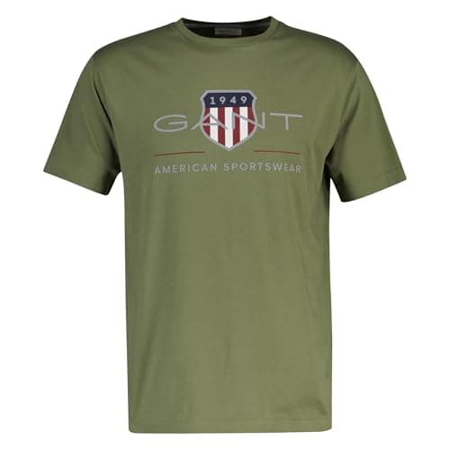 Image of GANT Men's Reg Archive Shield Ss T-Shirt, Dry Herb Green, 3XL