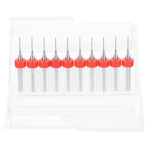 Image of sourcing map 10pcs PCB Drill Bit Set 1/8" Shank 0.6mm Tungsten Carbide Micro Twist Drill Bits Tools for Print Circuit Board Jewelry Plastic Wood Soft Metal