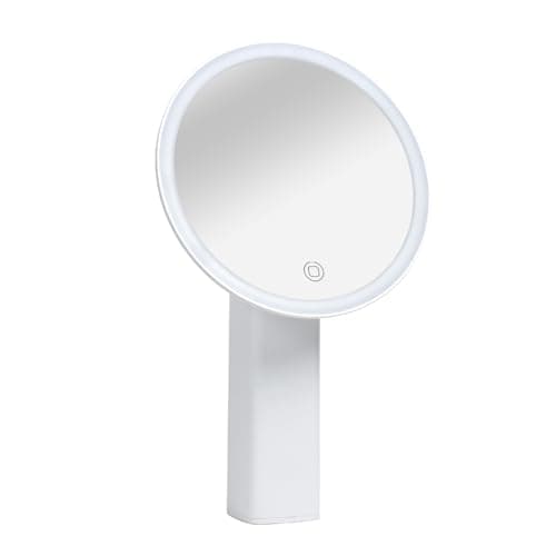 Image of Bauer 62269 Round LED Light Make Up Mirror/Premium Wireless USB Rechargeable with Touch Screen and Adhesive Base / 3 Light Settings